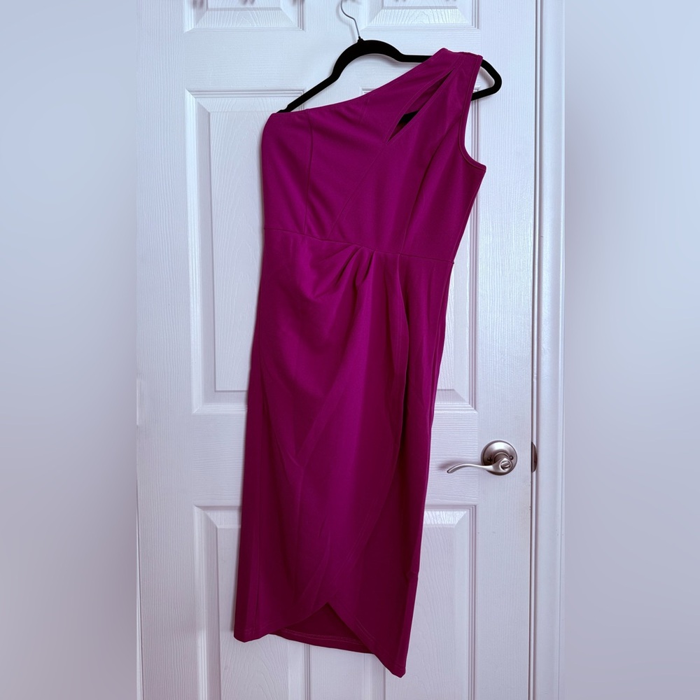 Chic Fuchsia One Shoulder Dress